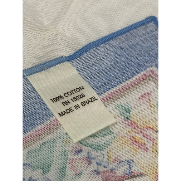 Vtg Easter Cloth Napkins 17x17 Bunnies Basket Spring Flowers Tulips Set Of 6 - Picture 3 of 5